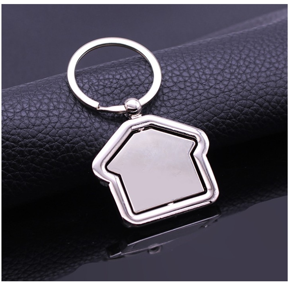 360 Degree Rotating House Keychain Key Ring Spin House Keychains Novelty for Events Hanging Ornament