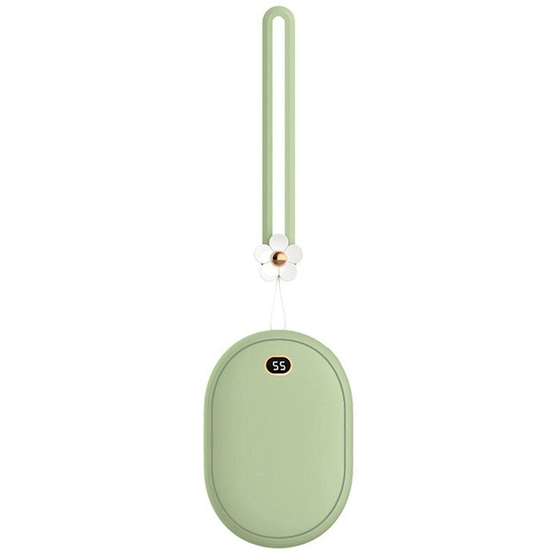 Portable USB Rechargeable Mini Heater with Temperature Display Travel Warmer Winter Hand Warmer: Green