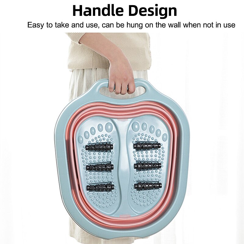 Bañeras portátiles plegables para pies, Cubo de masaje con espuma para pies, Sauna, bañera, pedicura, Plástico