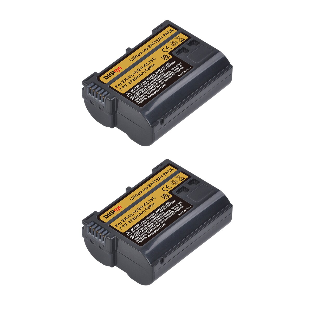 Batería y cargador EN-EL15 EN EL15C para Nikon D500, D610, D750, D800, D810, D850, D7000, D7100, D7500, Z5, Z6, Z6II, Z7, Z7II: 2 battery