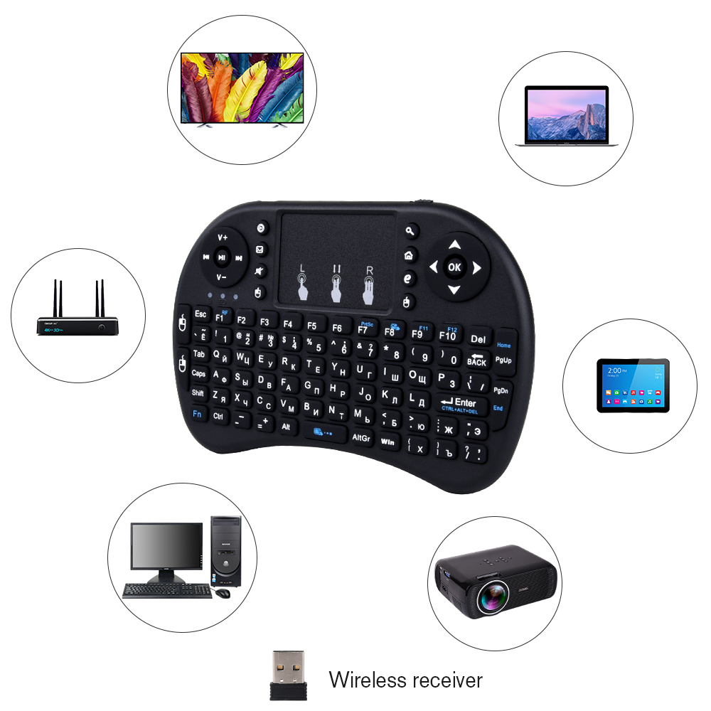 Touyinger-mini teclado i8 air mouse, mouse multimídia remoto com touchpad portátil para projetores android e smart tv