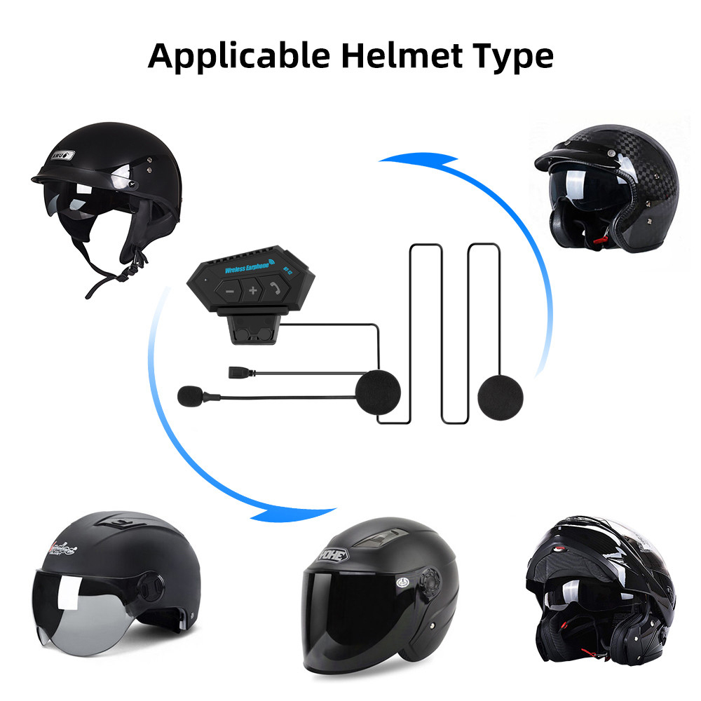 Casque de Moto Bluetooth casque BT12 Kit d'appel mains libres Anti-interférence sans fil Moto écouteur étanche lecteur de musique