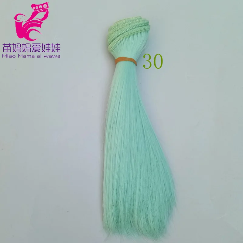 Perruque de Cheveux Lisses Résistante à la Chaleur, Couleur Rouge, Vert, Bleu, Accessoires de Bricolage Faits à la Main, 15/25 cm, 1 Pièce: Violet / L