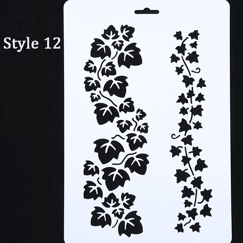 10Pcs Drawing Painting Stencils Scale Template Set 8.3 X 11.7 inch, Plastic Shape Scrapbook Stencils Graphics Stencils for Child: Style 12