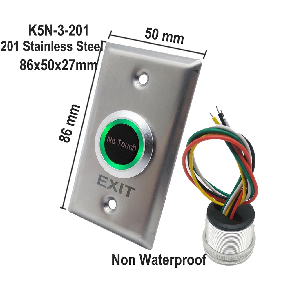 Touchless Door Access Control Release Switch IR Contactless No Touch Infrared Exit Button: K5N-3-201