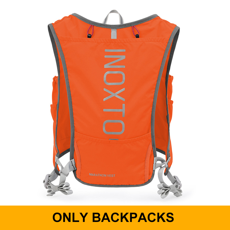 Inoxto Schnell trocknender Laufrucksack für Herren, 5 l, ultraleicht, feuchtigkeitsspendende Weste, Mountainbike-Fahrradtasche, atmungsaktiv, 2 l Wasserbeutel, Flasche: blaue farbe