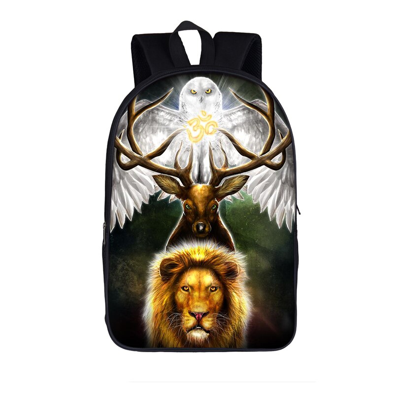 Animal LION Backpacks Women Men's Rucksack Children School Bags For Teenage boys girls Student daypack Kids Bagpack Bookbag: 16shizi08