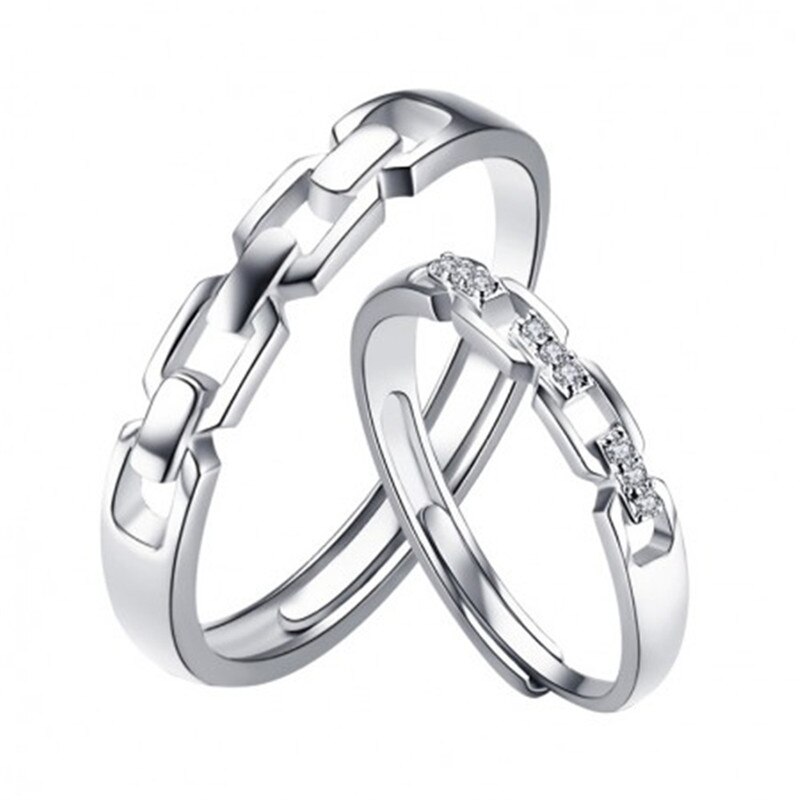 Herz Form Paar Ring Frauen Männer Vintage-Schmuck Silbrig Ringe Für Frauen Einzustellen Liebhaber Ring Weibliche Hochzeit Ringe Herren: 2 / women