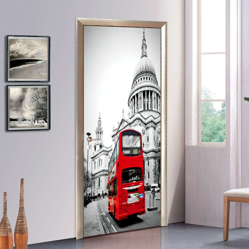 Londen Dubbeldekker Toeristische Landmark Zelfklevende Vinyl Muurschildering Sticker Deur Sticker: aw77 big ben