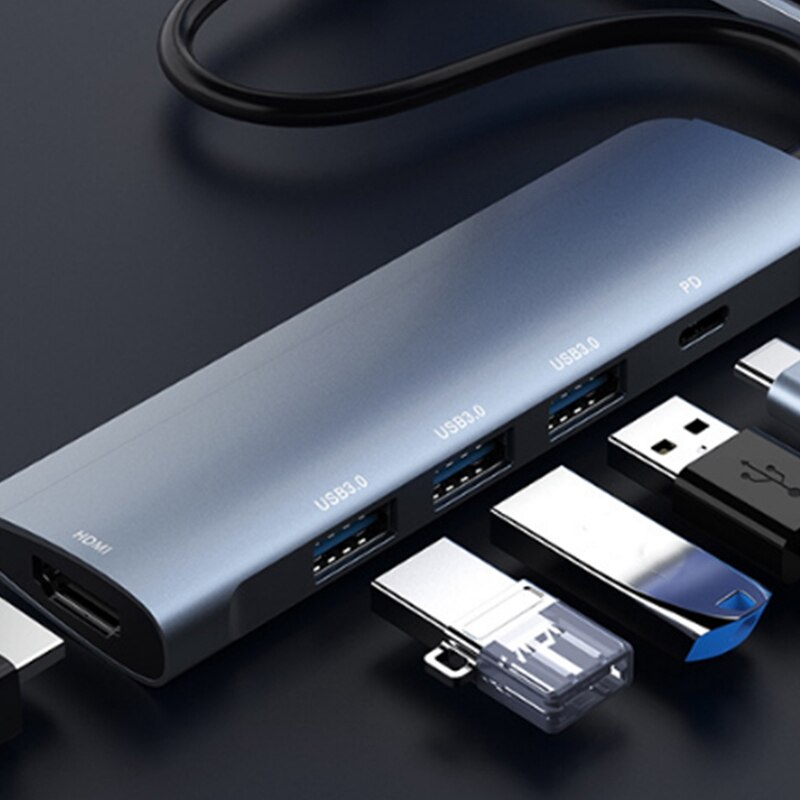 Tipo C centro USB 5 in 1 USB 3.0 4K HDMI porta adattatore Ad alta velocità PD attracco di Ricarica stazione per Ufficio taccuino PC