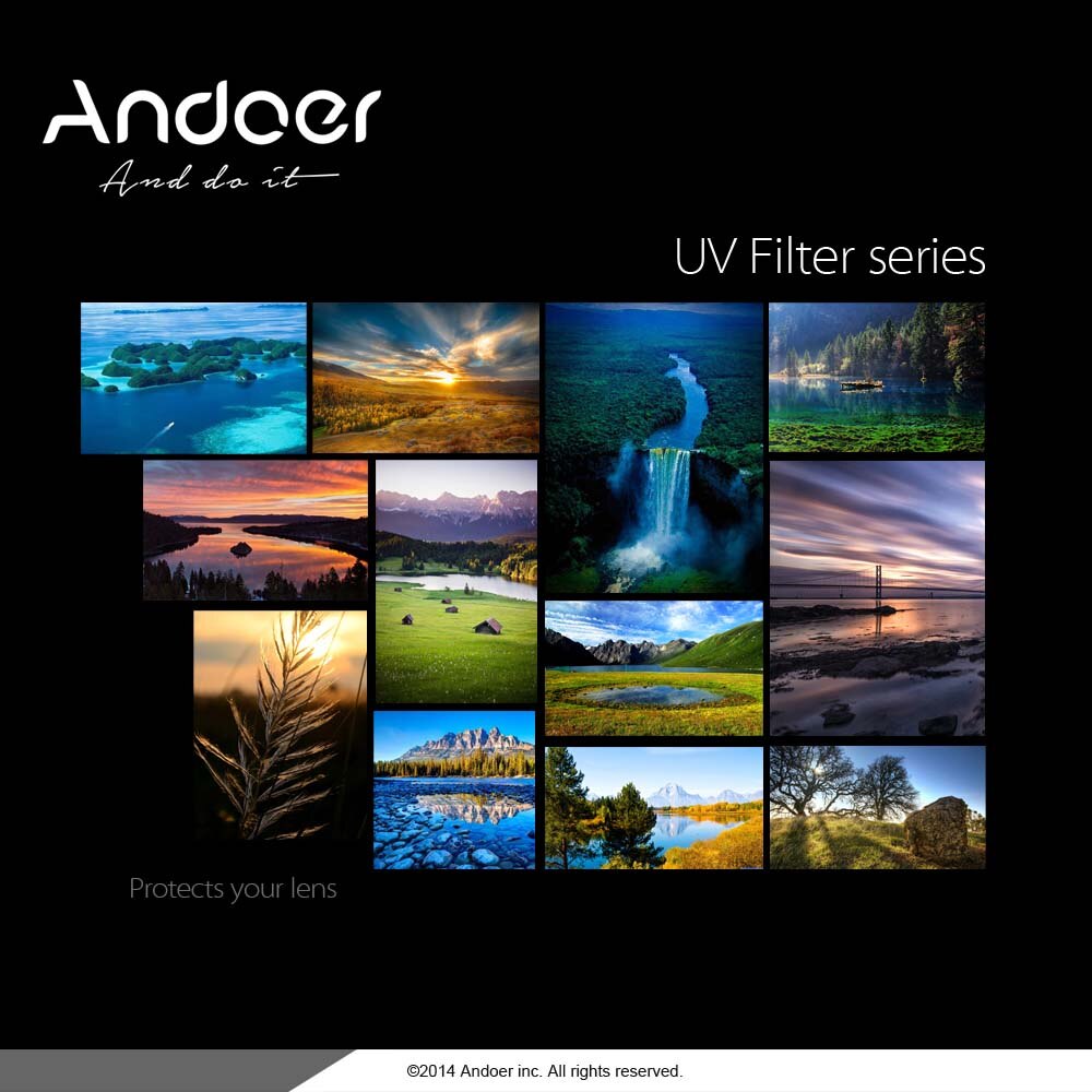 Andoer 67mm UV Ultra Violet Filter Lens Protector voor Canon Nikon DSLR Camera