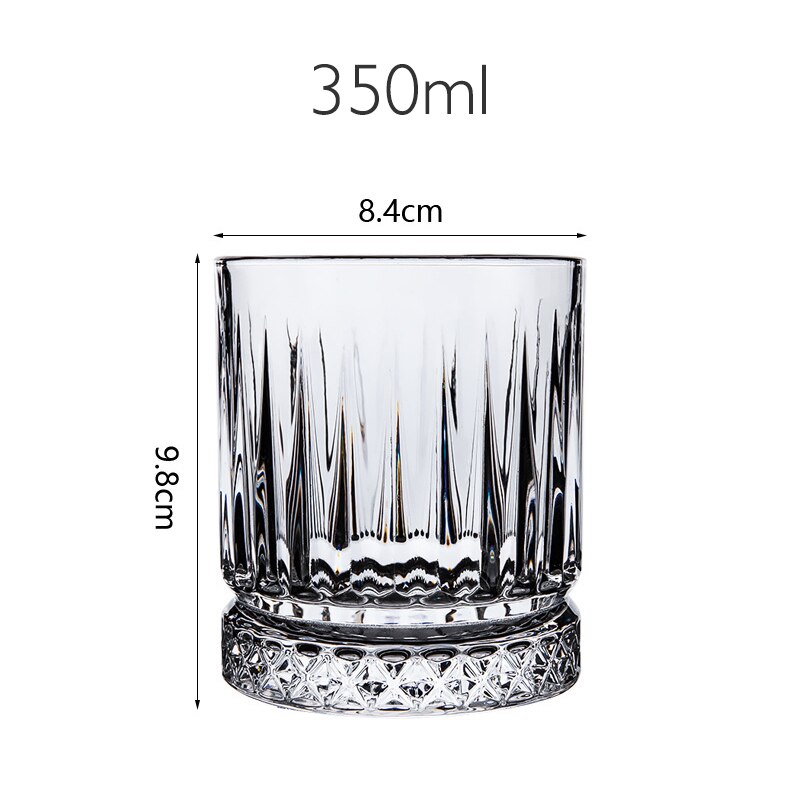 Vasos de cristal Con parte inferior de diamante para whisky, copa de vino exterior, copas clásicas para beber, Brandy, juego de Bar para vinos, cerveza: CLEAR 350ml