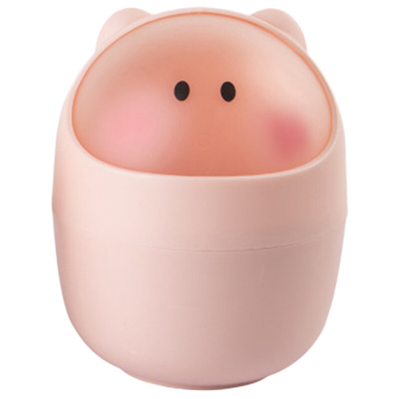 2 Pcs Mini Waste Bin Desktop Garbage Basket Cleaning Barrel Small Desk Organizer Storage Dustbins Animal Trash Can Pape