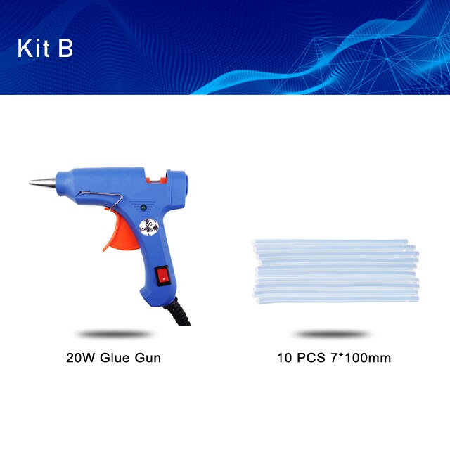 PROSTORMER Hoge Temp Heater Melt EEN Hete Lijmpistool Hotmelt Lijmpistool Reparatie Tool Heat Gun Mini Gun Use7mm lijm Sticks Optionele Base: KIT 2 / UK