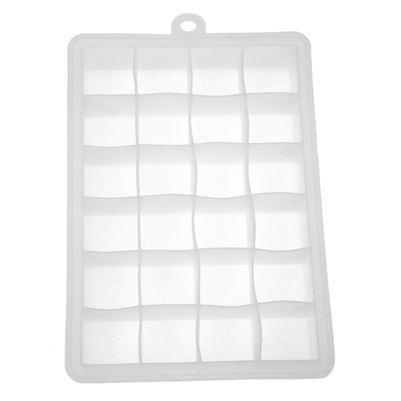 Bandeja de silicona para cubitos de hielo, 24 rejillas, fabricante de cubitos de hielo DIY, bandeja para cubitos de hielo, moldes de gelatina, accesorio de cocina, 1 Uds.: Blanco