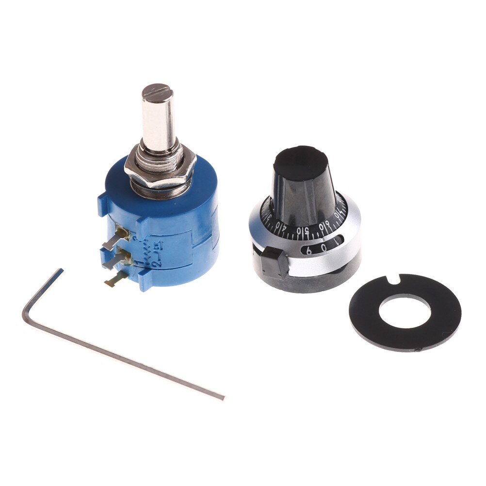 3590S-2-102L 3590S 1K ohm Precision Multiturn Potentiometer 10 Ring Adjustable Resistor + Turns Counting Dial Rotary Knob