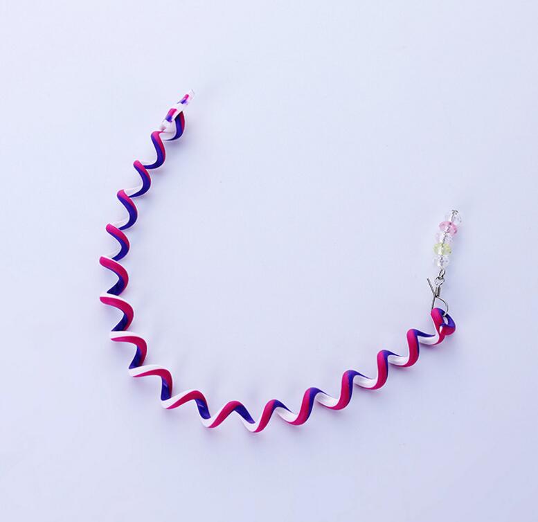 12 stuks meisje spiraal kronkelende kralen regenboog kapsel kinderen rond het haar stok DIY disk haar krullen haar accessoires