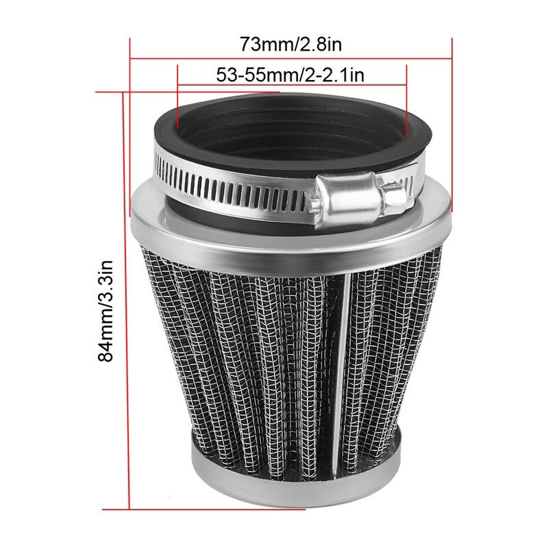 53 54 55 motorcykel luftfilter rundt metal luftrenser skum til hnoda