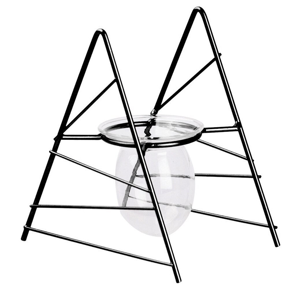 Table Desk Bulb ABS Hydroponic Vases Flower Plant Pot with Iron Tray Office Decor DEC889: E