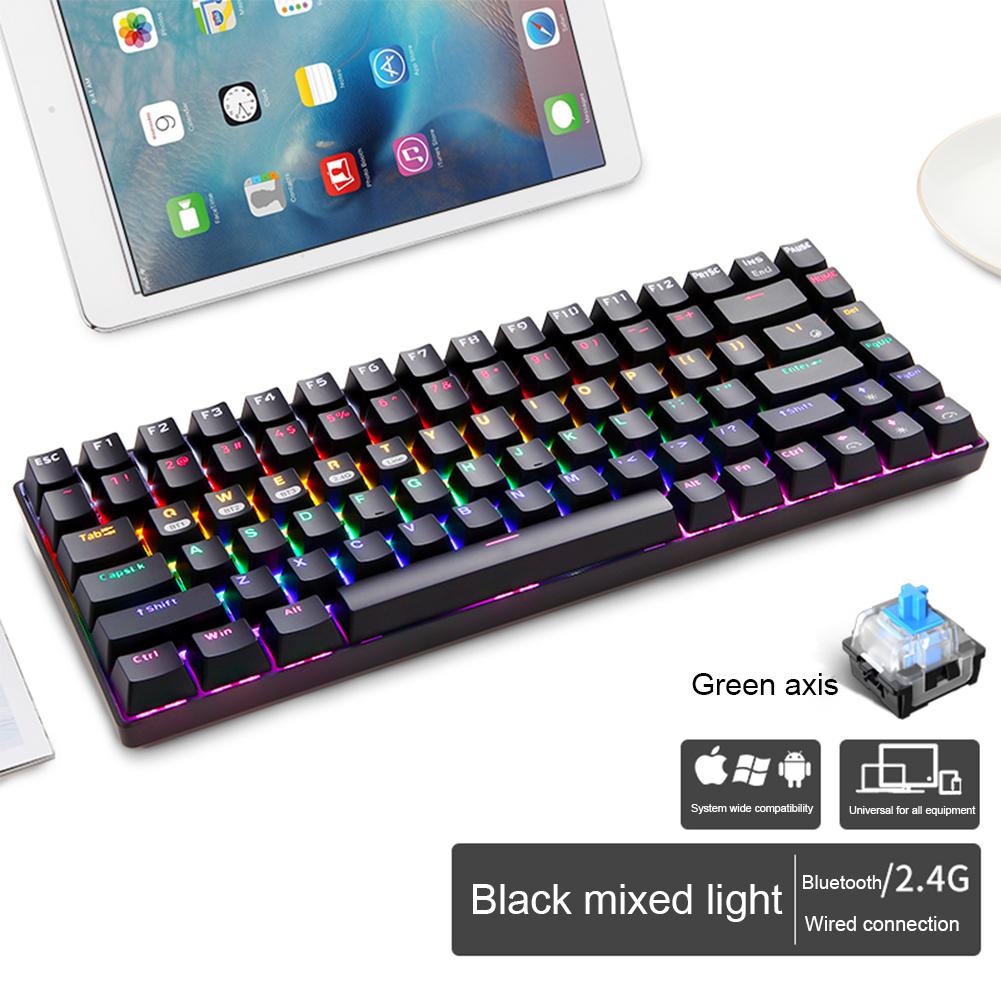 84 nøgler gaming mekanisk tastatur swap trådløst bluetooth rgb baggrundsbelyst tastatur til pc/mac trådløst mekanisk tastatur