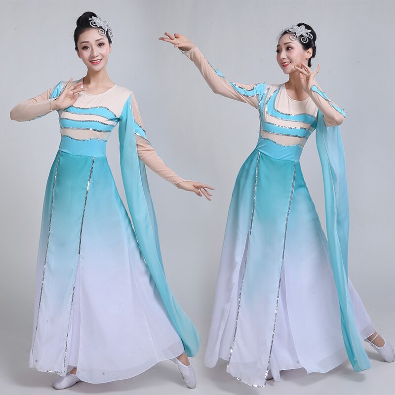 Hanfu klassieke dans kostuum vrouwelijke volwassen elegante fan dansvoorstelling dans kostuum dans kostuum