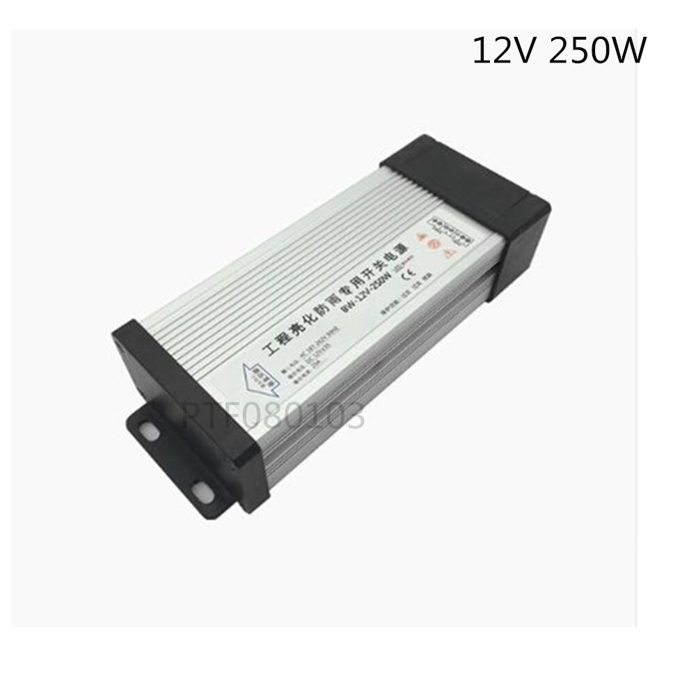DC12V LED Outdoor Rainproof Power Supply 20.8A 250W LED Driver Lighting Transformers AC 220V 230V 240V input: Default Title