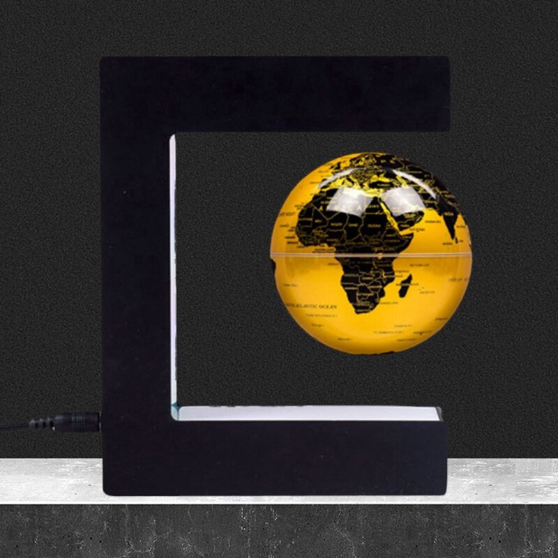 Floating Globe Globe World Map Magnetic Levitation Globes C-Frame Golden LED English for Kids US Plug