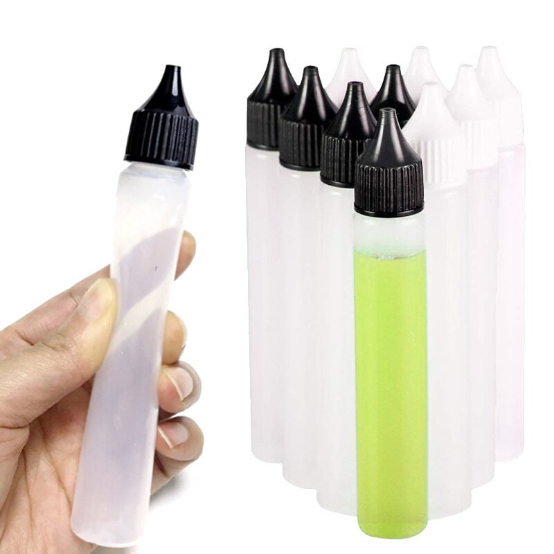 10pcs 30ml Pen Shape Plastic Dropper Vial For Liquid Empty Long Slim Soft Bottle