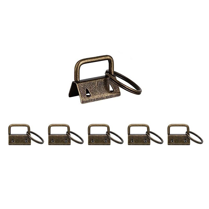 5 pces 1 polegada chave fob chaveiro ferragem para braçadeira de pulso saco telefone celular carteira docorate chave cordão fácil fazer instalar 2.5cm: Bronze