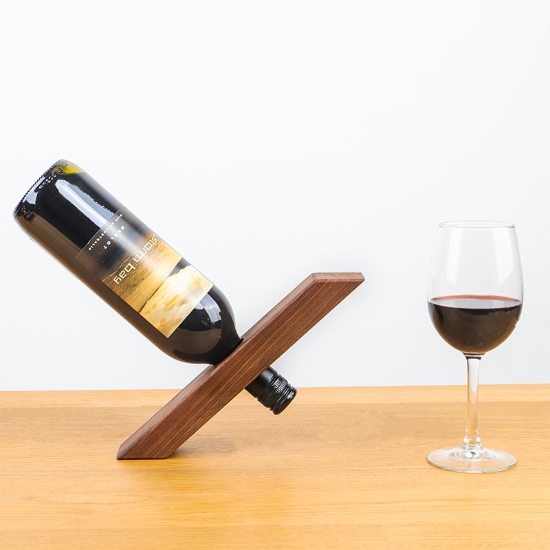 Solid Wood Japan Styl balanced Wine Rack Walnut Wine Cabinet Living Room Decoration Household Oak Wine Bottle Bracket