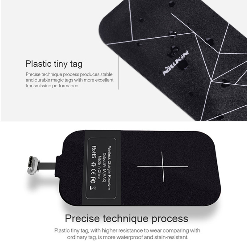 Qi Wireless Charging Adapter for Motorola Moto G6 G7 G8 G9 Play Power Plus Wireless Charger+USB Type-C Receiver USBC Connector