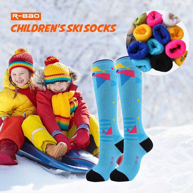 1 Pairs Children's Warm Ski Sock Boys Girls Winter Thicken Sports Sock Kids Roller Skating Thermal Sock Long For Snowboarding