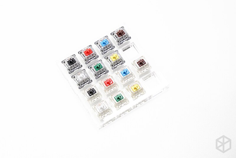Przełącznik tester z akrylowa podstawa cherry kailh outemu ttc ysa greetech otm czerwony niebieski brązowy czarny zielony pomarańczowy rgb pro prędkość ciężka: AT Gateron 14 Switch