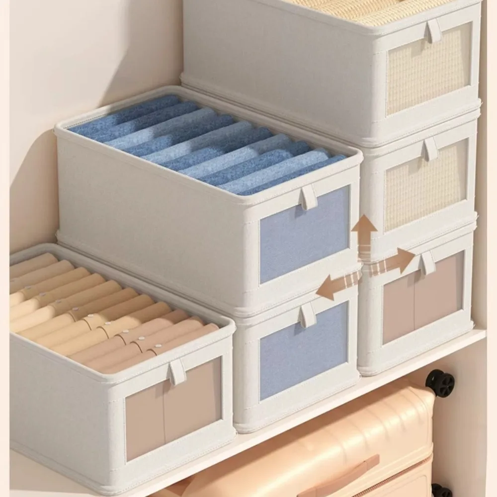 Opvouwbare canvas opbergdoos Kledingorganisator Broeken en truien Locker Huishoudelijke kledingkast Jeans opbergdoos Bespaar ruimte