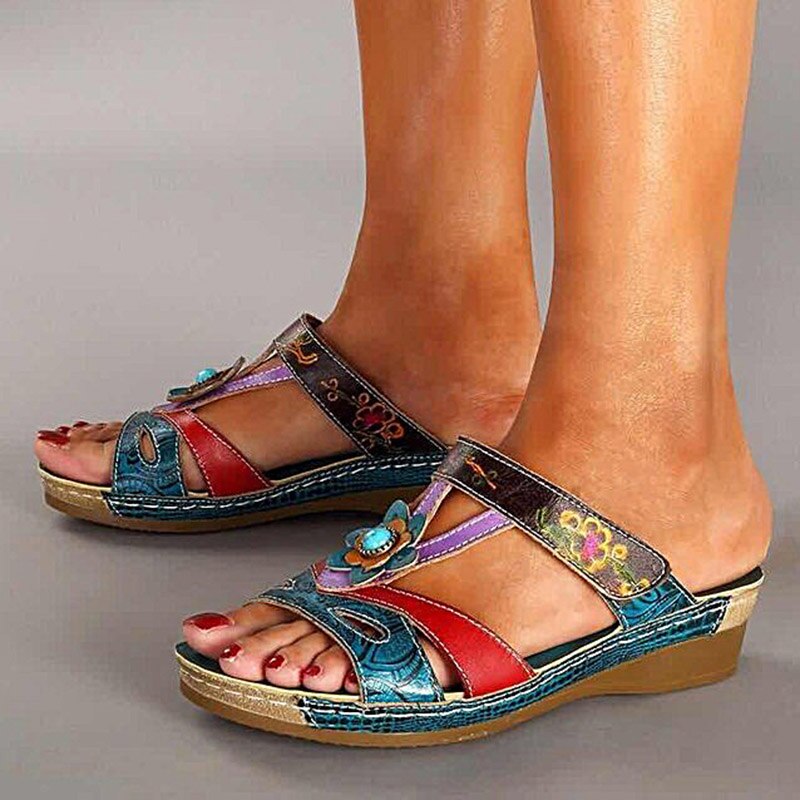 Sandalias de cuña Vintage para Mujer, mocasines – Grandado