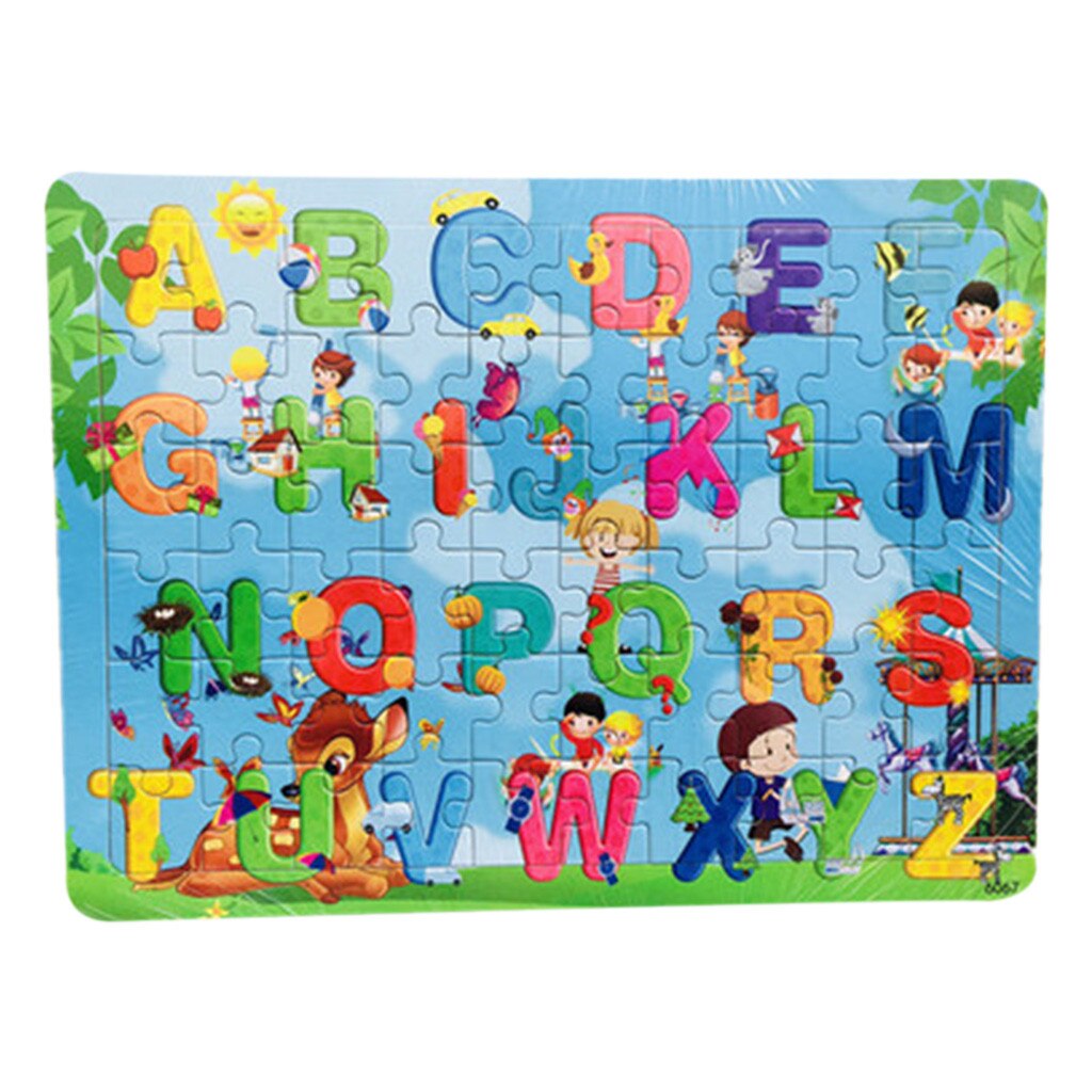 60 Piece Colorful Cartoon Puzzle Children Educational Toys Wooden Baby Kids Training Toy 5.15