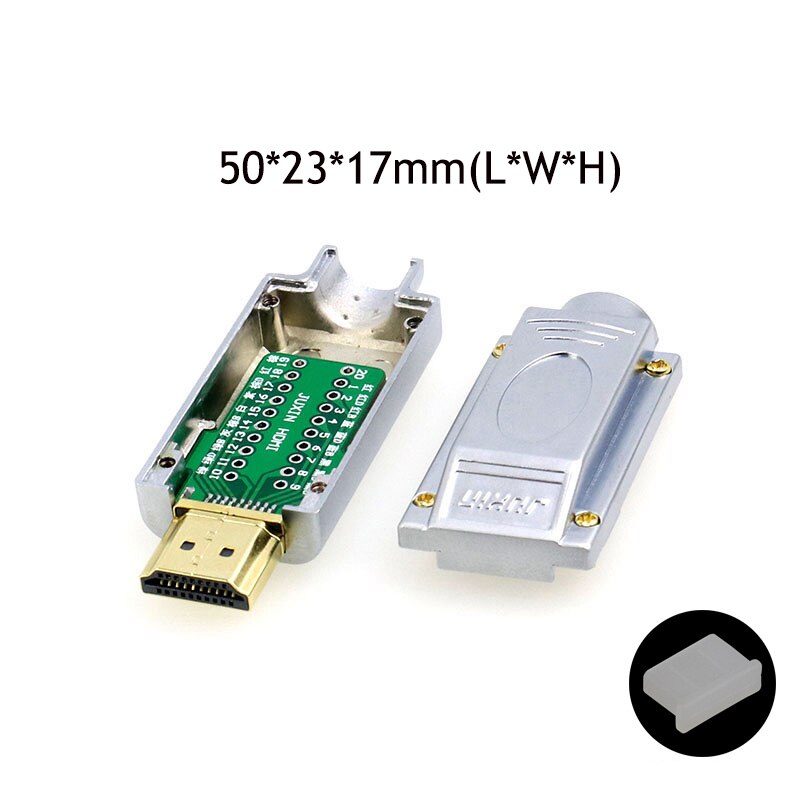 1PCS HDMI-Compatible 2.0 Connector Male Plug Breakout Terminals Solderless / Soldering Modular Computer TV Video Plug W/ Shell: NO.6