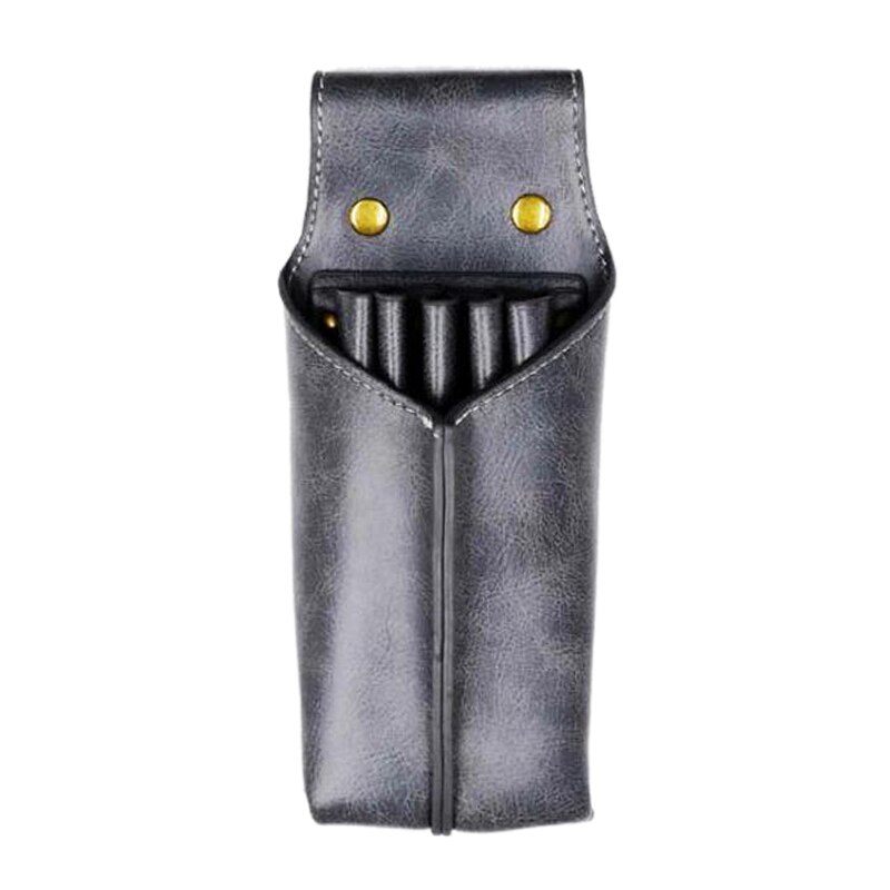 Sales Hairdressing Waist Bags Scissor Bags Faux Leather Barber Scissor Storage Bag Hair Scissors Comb Bags: Dark gray