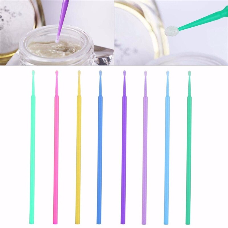100 Stuks Dental Micro Brush Disposable Materialen Tand Applicators Medium Fijne Wimper Extension Removal Tool Nail Art Tool