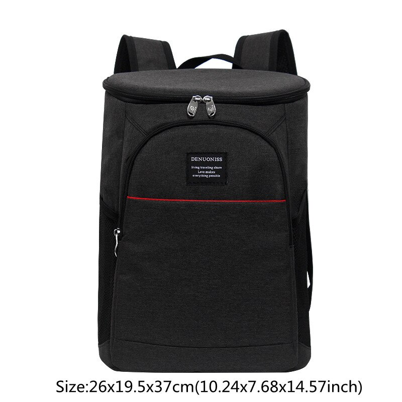 Sac à dos isotherme pour pique-nique, de nourriture, glacière, pour déjeuner, Camping, réfrigérateur, accessoires, fournitures: B Black