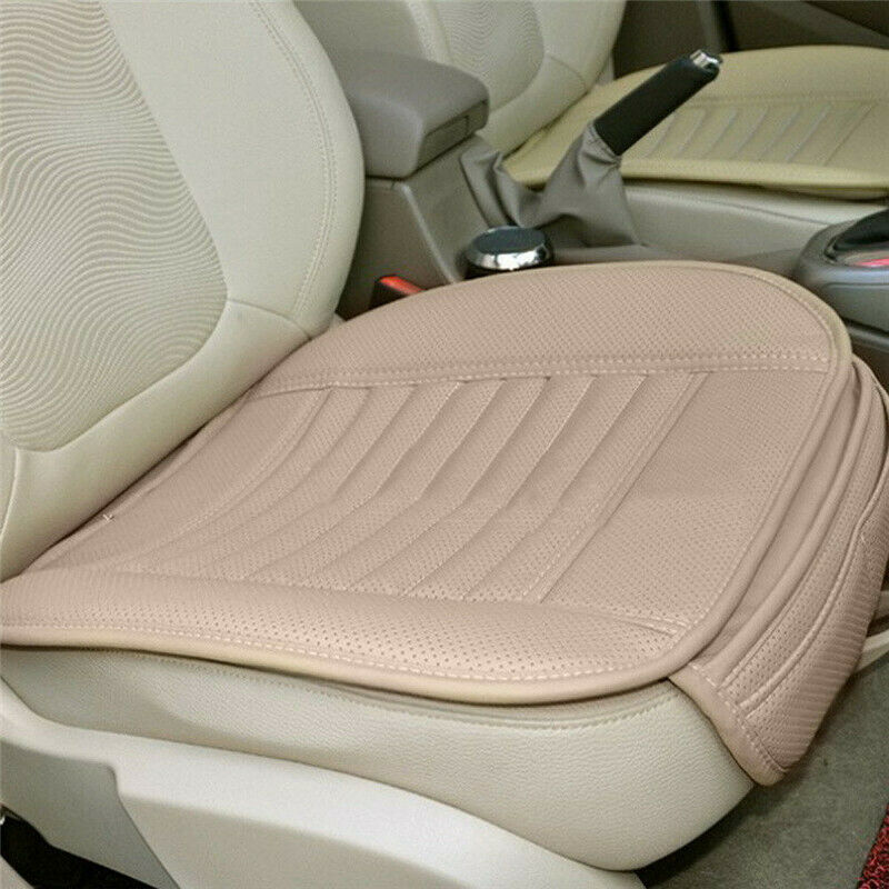 Universal Auto asiento delantero del coche cojín Protector almohadilla alfombra de conductor cubierta Interior invierno asientos calientes Accesorios: Beige