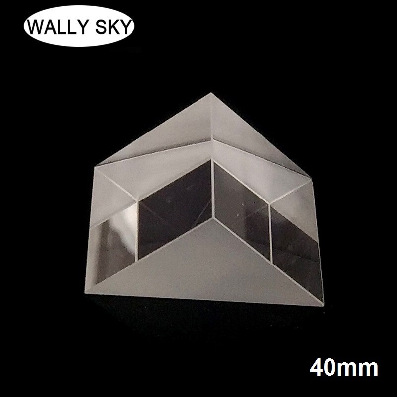 Isosceles Right Angle Prism 40x40x40mm Optical Glass Visual Image Measurement Total Reflection Triangular Prism Physical Optics
