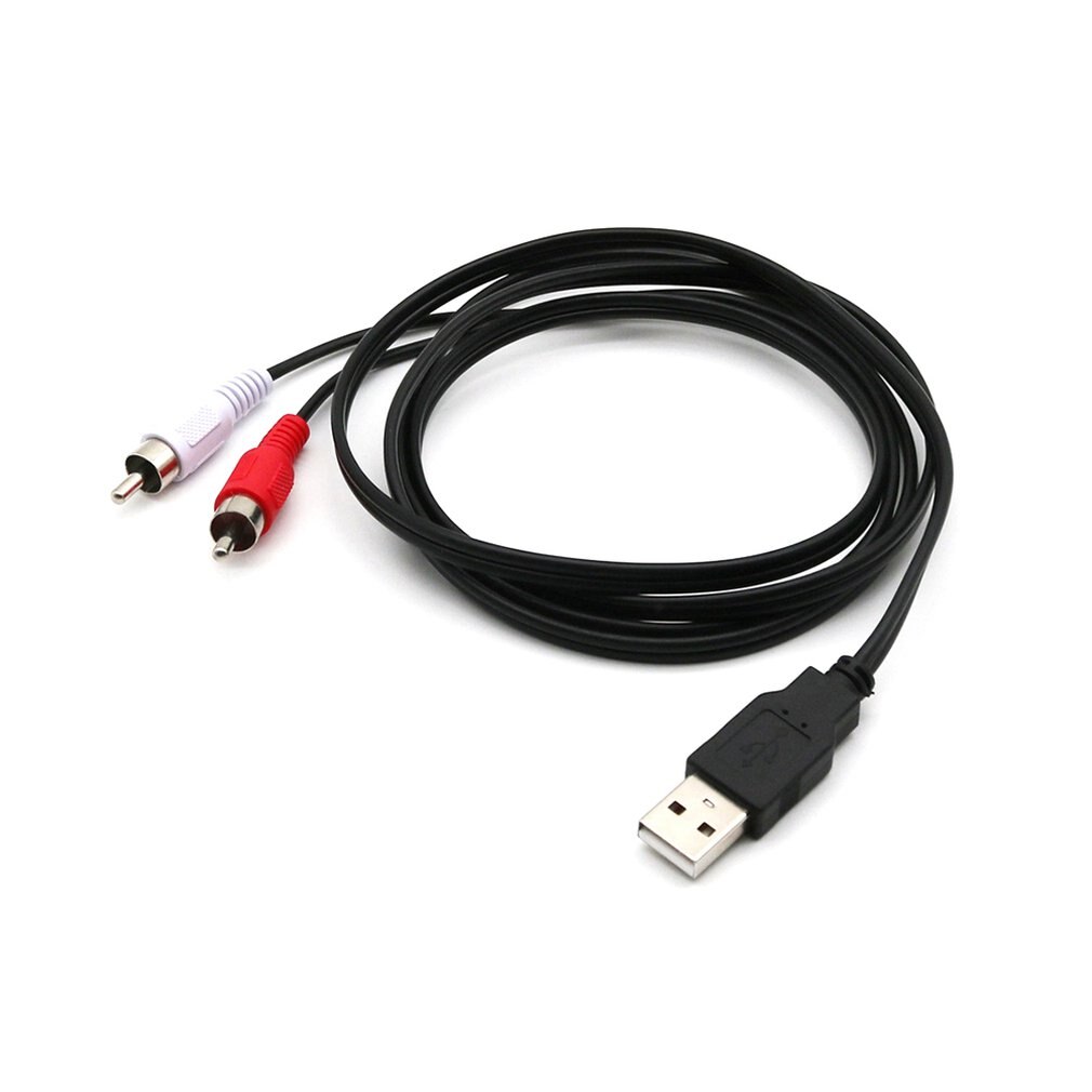 Draagbare Usb A Male Naar 2X Rca Phono Male Av-kabel Tv Aux Audio Video Adapter Usb Naar 2RCA Video kabel Lead Pc Bundel 1 Onleny