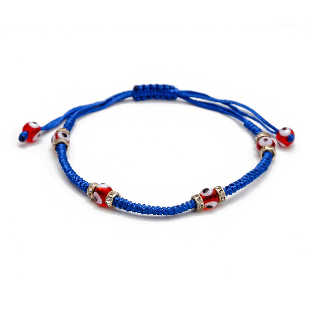 Lucky Eye Turkse Evil Eye Bead Gevlochten Armband Zwart Blauw Rood Touw Ketting Armband Verstelbare Voor Vrouwen Meisjes Handgemaakte Sieraden