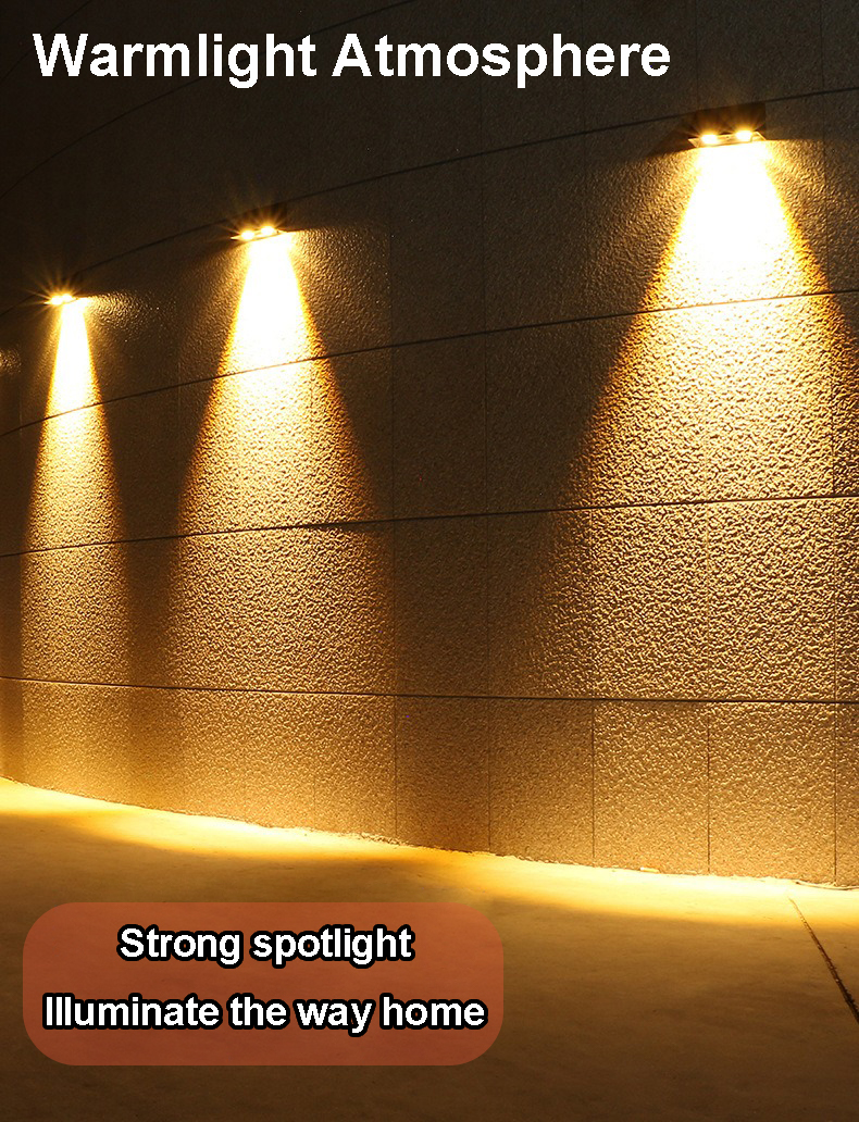 1 stuks zonne-tuinwandlamp buiten waterdichte verlichting warmlicht sfeer villa tuindecoratie voor terras of veranda