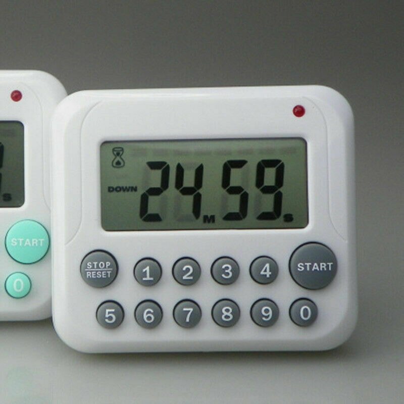 Kitchen LED Digital Screen Timer Gray Button Strictly Control Cooking Baking Time One Minute Countdown Reminder Timer