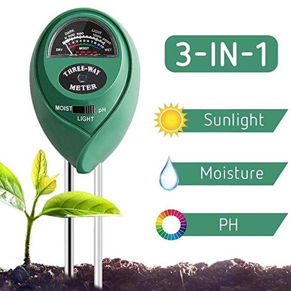 Soil Meter 3 in 1 Moisture Light PH Testers With 2 Probes Soil Monitor for Garden Plant Test Flower Instrument Tool 60%off: SPH002