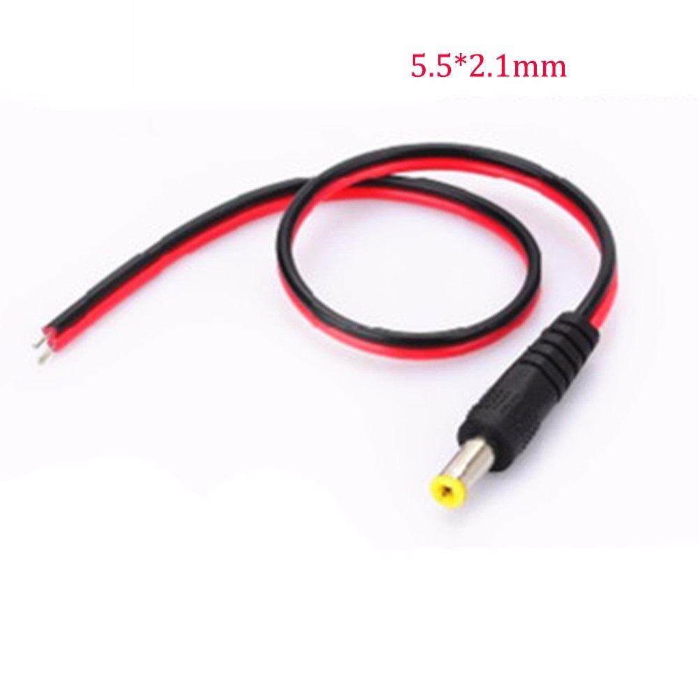 ESCAM 1pcs 30cm extension connect wire 5.5*2.1mm Female &amp; male Cable Plug Wire Power Socket for strip CCTV Camera DC 12V