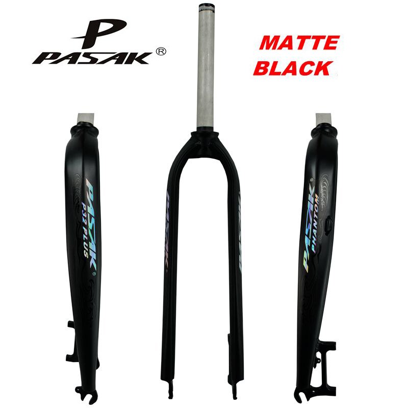 PASAK Vélo Dur Fourche 26 "27.5" 29 "en aluminium montagne vtt vélo vélo de route fourche rigide P32 modèle De Frein À Disque Composant: Matte Black