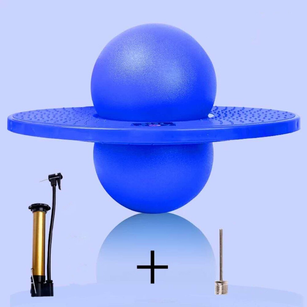 Pogo – balle rebondissante avec poignée et pompes, jouet de saut, capacité de charge maximale de 220lb, adapté aux enfants et aux adultes, offre spéciale: Bleu